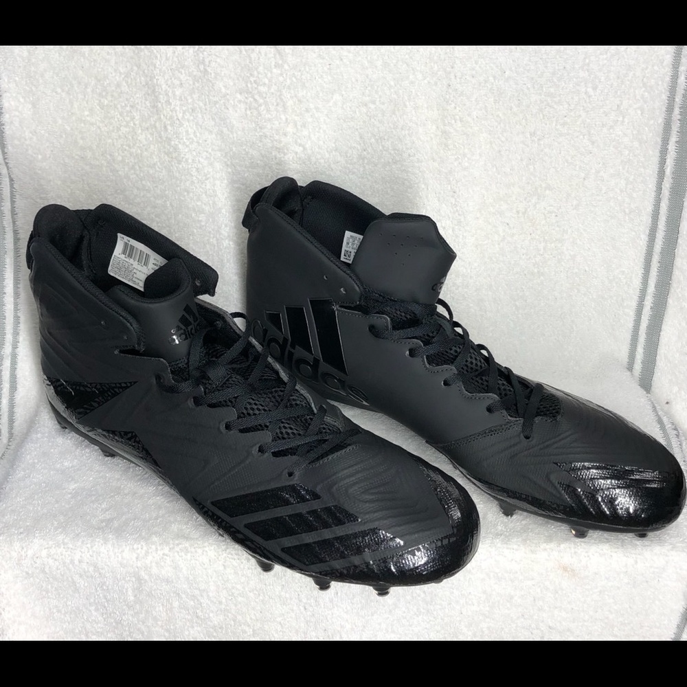 ADIDAS MENS FOOTBALL CLEATS BLACK SZ 18 NWOT